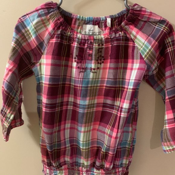 H&M Girls plaid top  -size 9/10Y - Picture 1 of 3